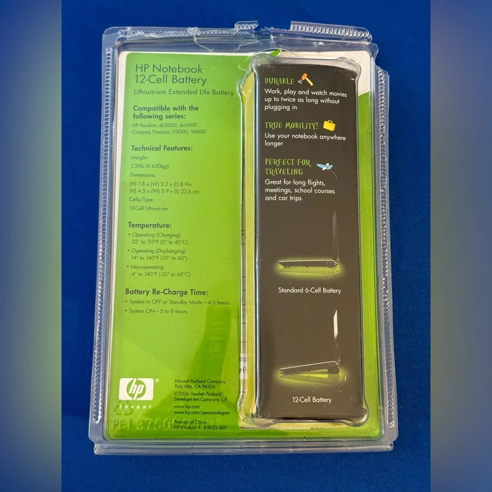 Genuine HP notebook 12-Cell Battery Lithium-Ion Extended Life EV089AA pavilion